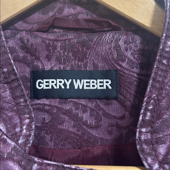 Gerry Weber women's brocade embossed floral pattern biker jacket purple M boho - Picture 4 of 8